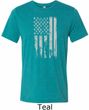 Distressed Stars and Stripes Flag Mens Tri Blend Crewneck Shirt