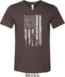 Distressed Stars and Stripes Flag Mens Tri Blend V-neck Shirt