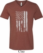 Distressed Stars and Stripes Flag Mens Tri Blend V-neck Shirt