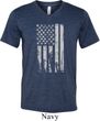 Distressed Stars and Stripes Flag Mens Tri Blend V-neck Shirt