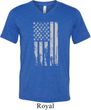 Distressed Stars and Stripes Flag Mens Tri Blend V-neck Shirt