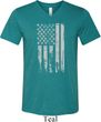 Distressed Stars and Stripes Flag Mens Tri Blend V-neck Shirt