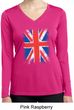 Distressed Union Jack Flag Ladies Dry Wicking Long Sleeve Shirt