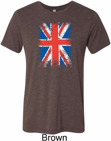 Distressed Union Jack Flag Mens Tri Blend Crewneck Shirt