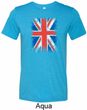 Distressed Union Jack Flag Mens Tri Blend Crewneck Shirt