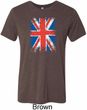 Distressed Union Jack Flag Mens Tri Blend Crewneck Shirt