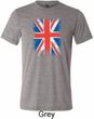 Distressed Union Jack Flag Mens Tri Blend Crewneck Shirt