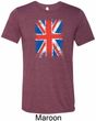Distressed Union Jack Flag Mens Tri Blend Crewneck Shirt