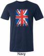 Distressed Union Jack Flag Mens Tri Blend Crewneck Shirt