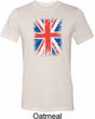 Distressed Union Jack Flag Mens Tri Blend Crewneck Shirt