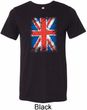Distressed Union Jack Flag Mens Tri Blend Crewneck Shirt