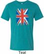 Distressed Union Jack Flag Mens Tri Blend Crewneck Shirt