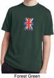 Distressed Union Jack Flag Small Print Kids Moisture Wicking Shirt
