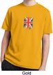 Distressed Union Jack Flag Small Print Kids Moisture Wicking Shirt