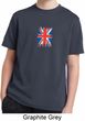 Distressed Union Jack Flag Small Print Kids Moisture Wicking Shirt