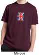 Distressed Union Jack Flag Small Print Kids Moisture Wicking Shirt