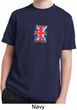 Distressed Union Jack Flag Small Print Kids Moisture Wicking Shirt