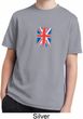 Distressed Union Jack Flag Small Print Kids Moisture Wicking Shirt