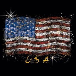 Distressed US Flag  Adult Tee