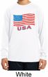 Distressed USA Flag Kids Dry Wicking Long Sleeve Shirt