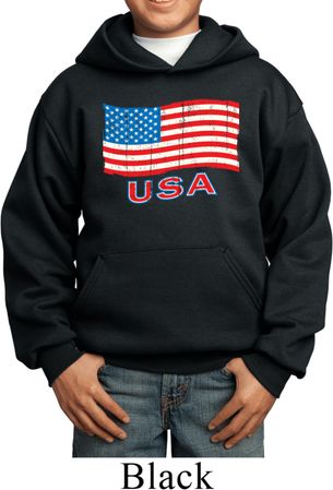 Distressed USA Flag Kids Hoodie