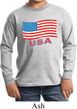 Distressed USA Flag Kids Long Sleeve Shirt