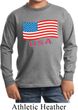 Distressed USA Flag Kids Long Sleeve Shirt