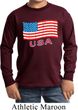 Distressed USA Flag Kids Long Sleeve Shirt