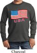 Distressed USA Flag Kids Long Sleeve Shirt