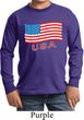Distressed USA Flag Kids Long Sleeve Shirt