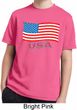 Distressed USA Flag Kids Moisture Wicking Shirt