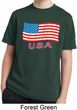 Distressed USA Flag Kids Moisture Wicking Shirt