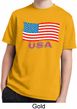Distressed USA Flag Kids Moisture Wicking Shirt