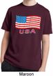 Distressed USA Flag Kids Moisture Wicking Shirt