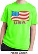 Distressed USA Flag Kids Moisture Wicking Shirt