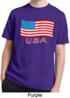 Distressed USA Flag Kids Moisture Wicking Shirt