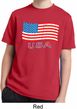Distressed USA Flag Kids Moisture Wicking Shirt