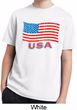 Distressed USA Flag Kids Moisture Wicking Shirt