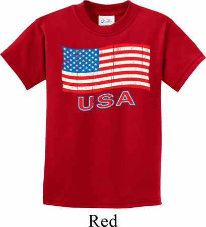 Distressed USA Flag Kids Shirt