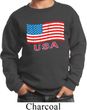Distressed USA Flag Kids Sweatshirt