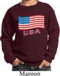 Distressed USA Flag Kids Sweatshirt