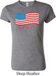 Distressed USA Flag Ladies Crewneck Shirt
