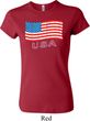 Distressed USA Flag Ladies Crewneck Shirt