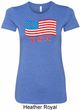 Distressed USA Flag Ladies Longer Length Shirt