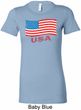 Distressed USA Flag Ladies Longer Length Shirt