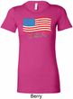 Distressed USA Flag Ladies Longer Length Shirt