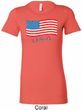 Distressed USA Flag Ladies Longer Length Shirt