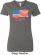 Distressed USA Flag Ladies Longer Length Shirt
