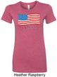 Distressed USA Flag Ladies Longer Length Shirt