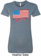 Distressed USA Flag Ladies Longer Length Shirt